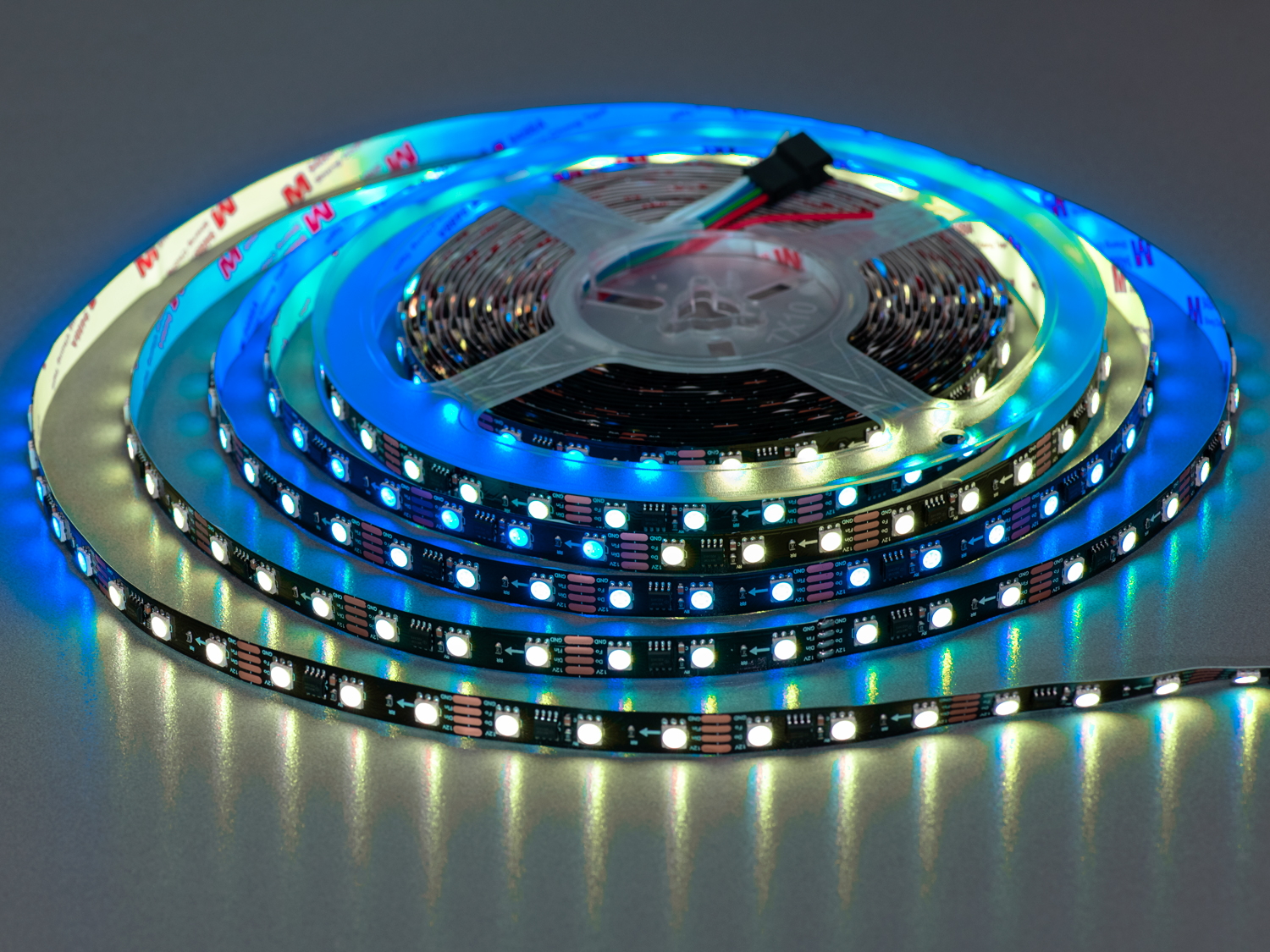 Адресна LED стрічка 12В, 60 діодів на метр, 10мм, RGB
