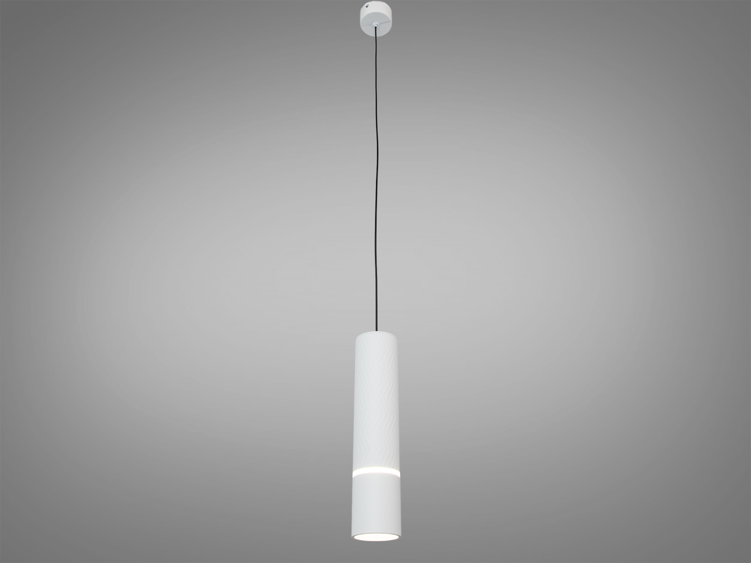 Підвісний світильник з довгим шнуром, циліндричний корпус, ідеальний для високих стель.
