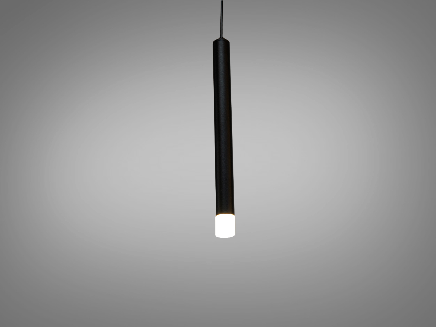 Світильник підвісний, циліндричний, чорний метал, компактний розмір, підходить для акцентного освітлення в сучасних інтер′єрах.