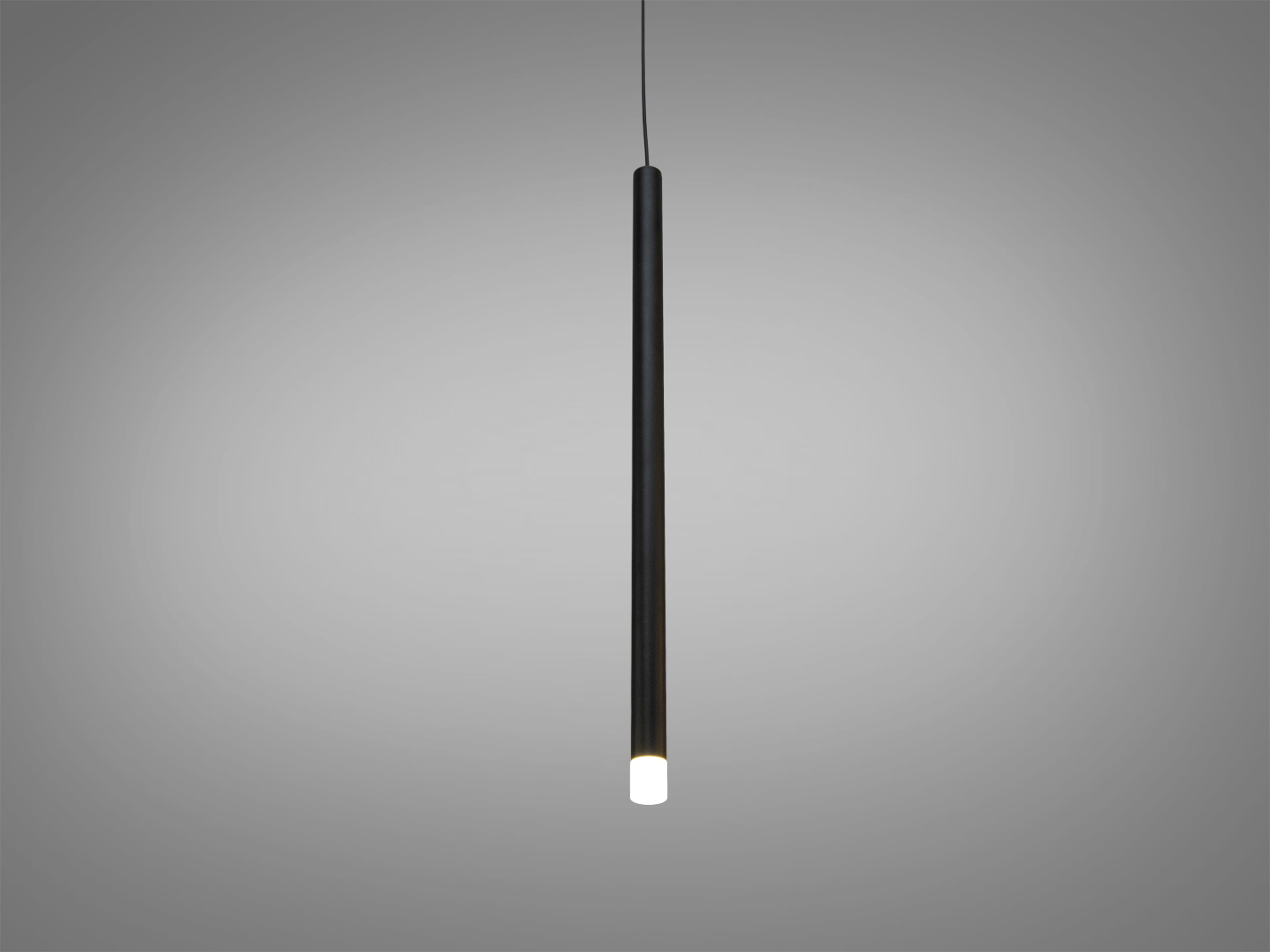 Підвісний світильник з чорного металу, циліндрична форма, LED-лампа, ідеальний для мінімалістичного інтер′єру.