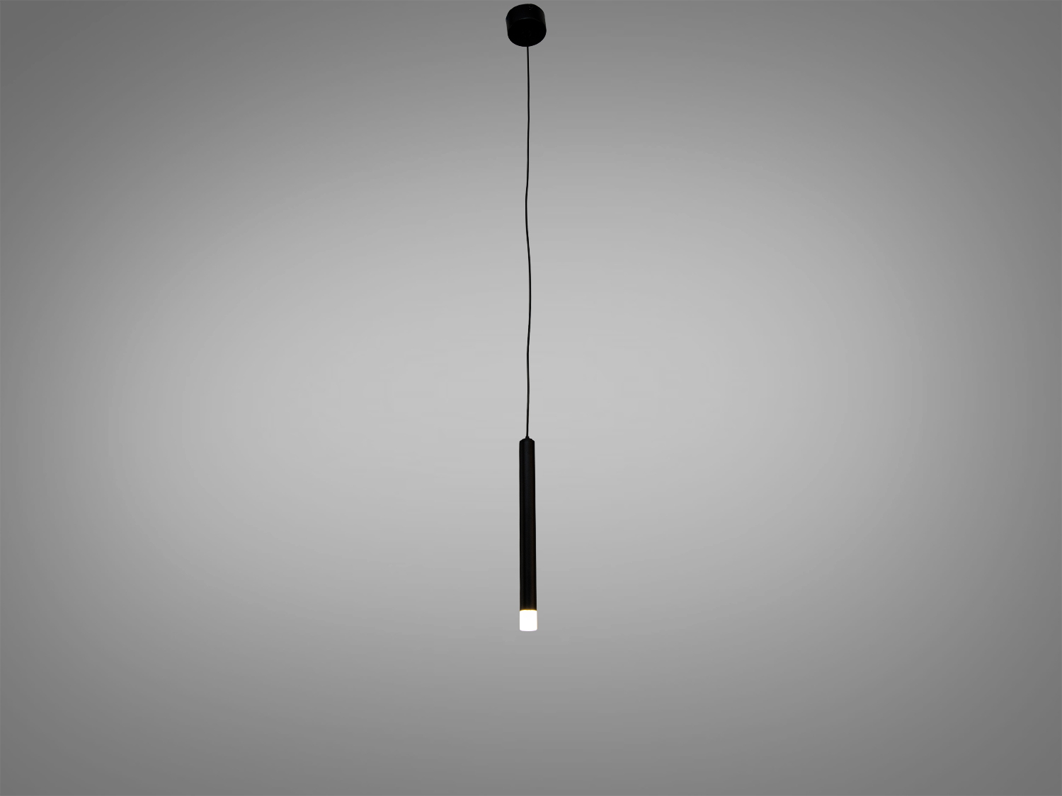 Одинарний LED підвіс-циліндр чорний, 3 Вт, з акриловим розсіювачем. Спрямоване акцентне світло для кухні, вітальні, спальні та комерційних просторів.