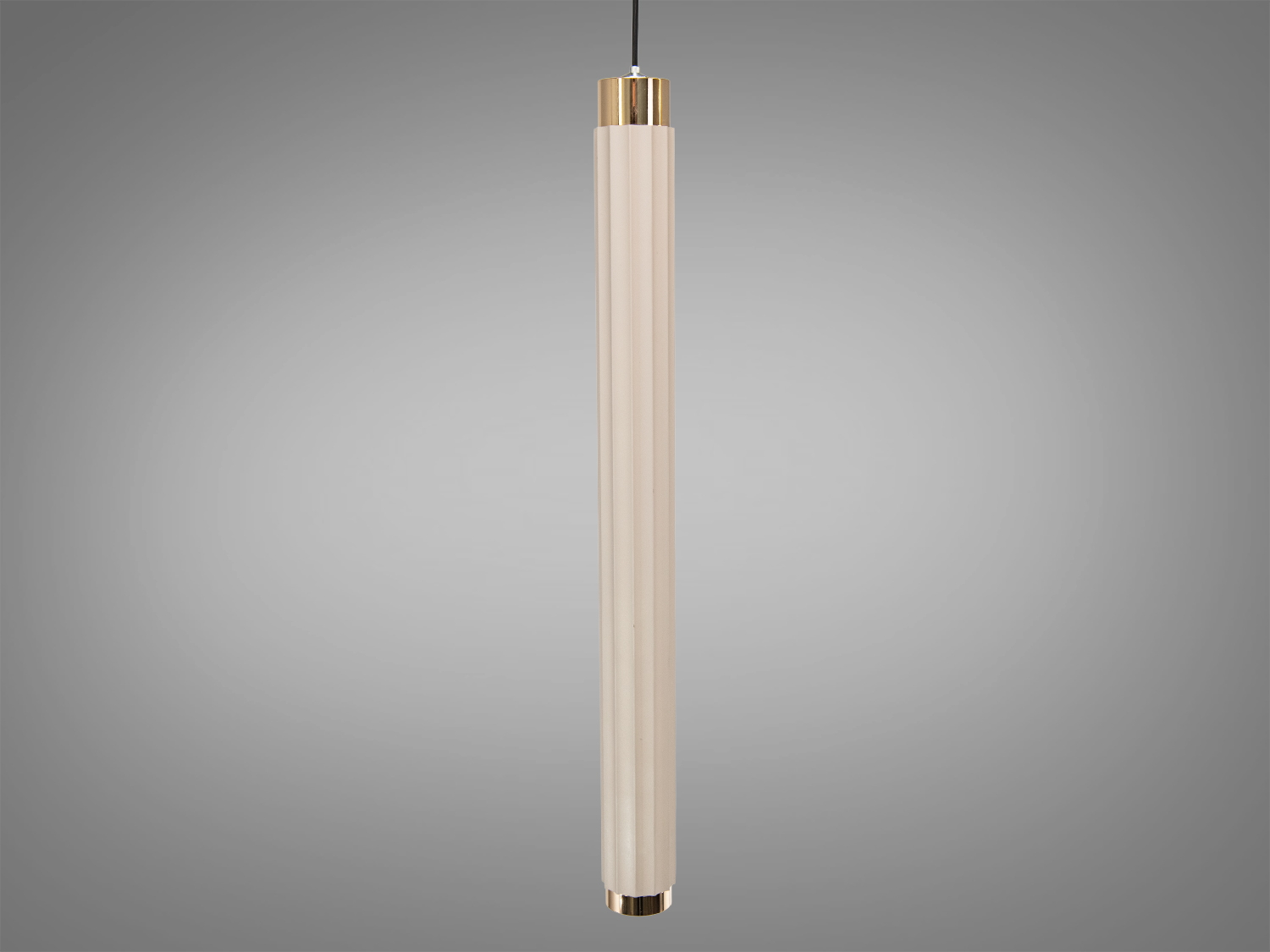 Підвісний світильник циліндричної форми з металевими елементами. Підходить для сучасного інтер′єру, забезпечує спрямоване освітлення.