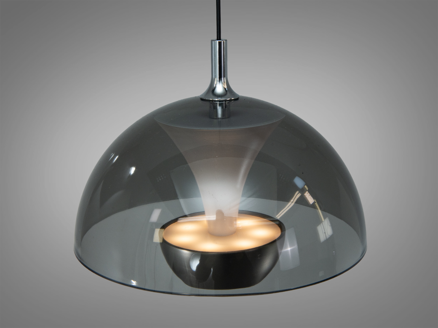 LED підвіс Diasha чорний хром димчасте скло 7 Вт