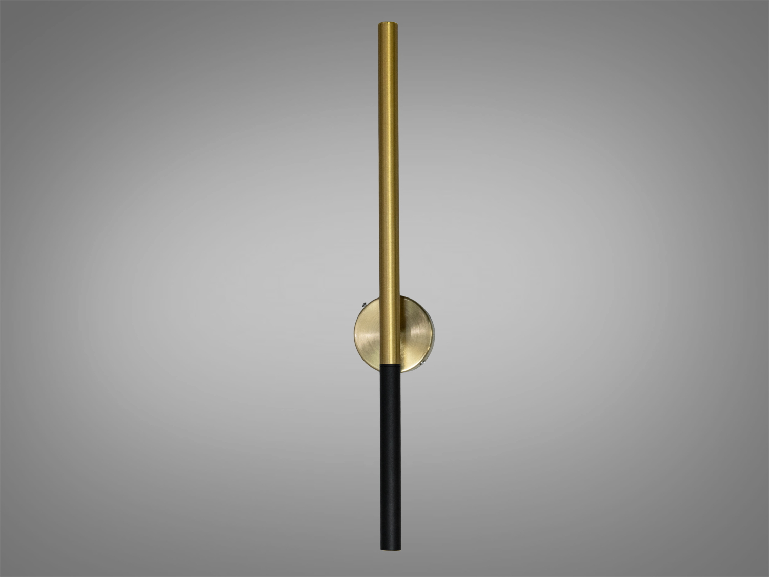 Світильник для настінного монтажу, поєднує золотистий та чорний кольори. Витягнута форма додає елегантності, підходить для вітальні.