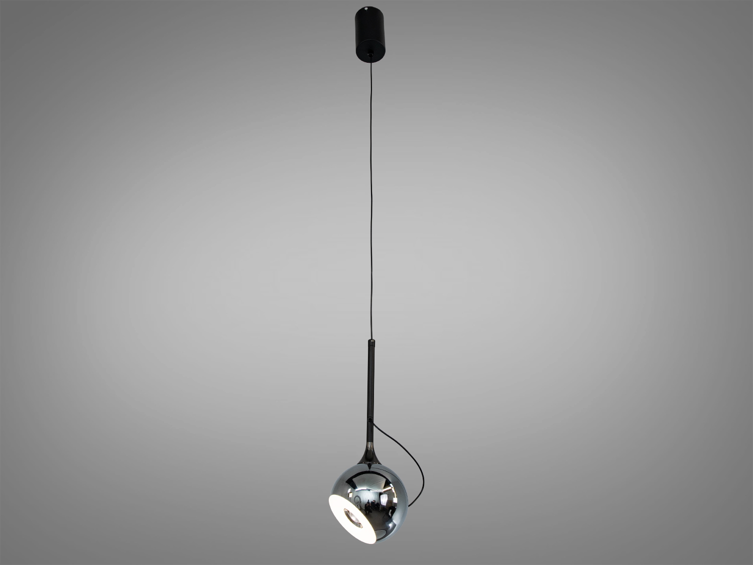 Одинарний підвісний світильник LED 7 Вт у хромі з магнітними елементами кріплення. Регульований шнур, м’яке розсіювання світла, для кухні, вітальні та кафе.