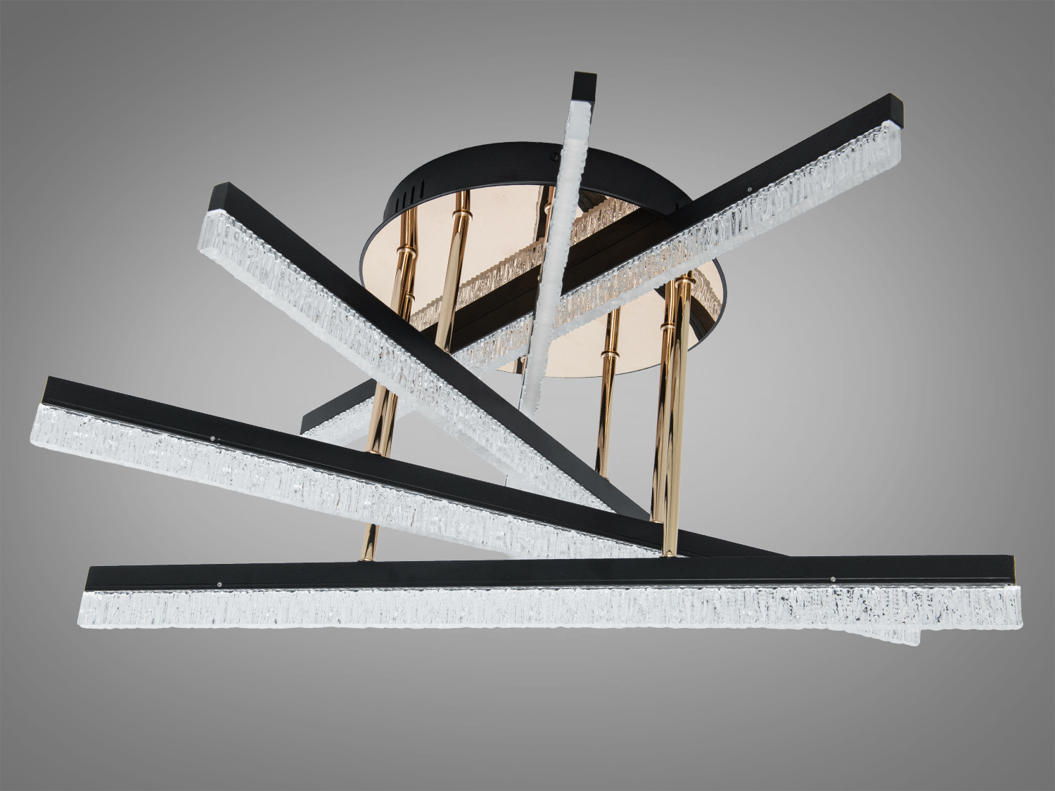 LED люстра стельова чорна 72 Вт 12 м² без пульта