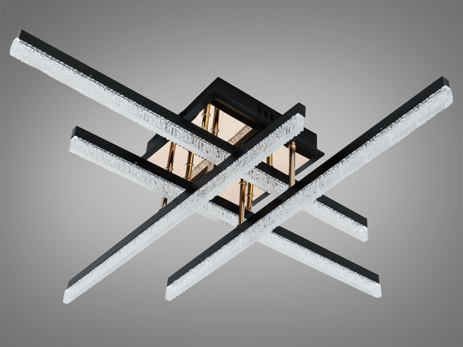 Світлодіодна стельова люстра чорна 60Вт до 10м²