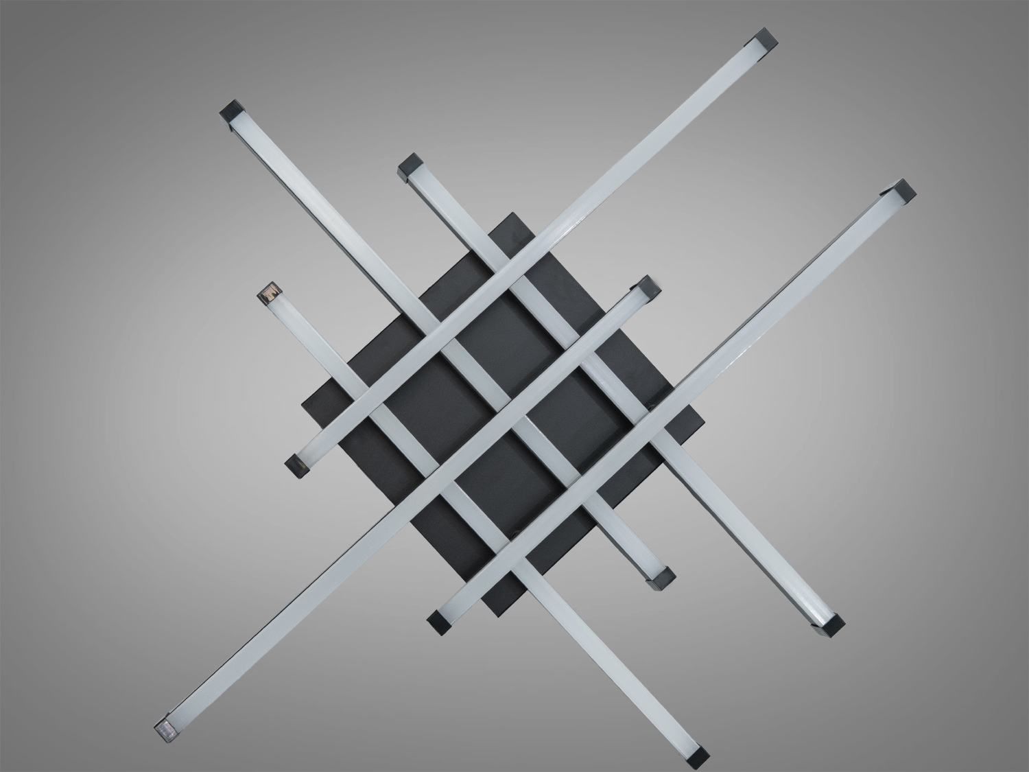 Стельова LED люстра чорна 70 Вт 6 модулів