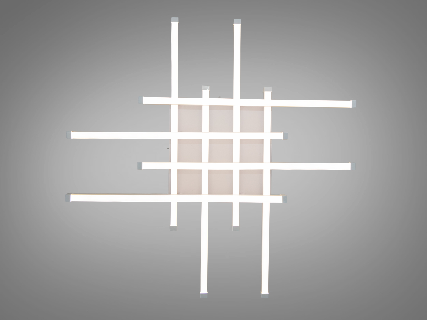 Світильник з горизонтальних і вертикальних світлодіодних планок, що формують решітку. Ідеальний для мінімалістичних просторів.