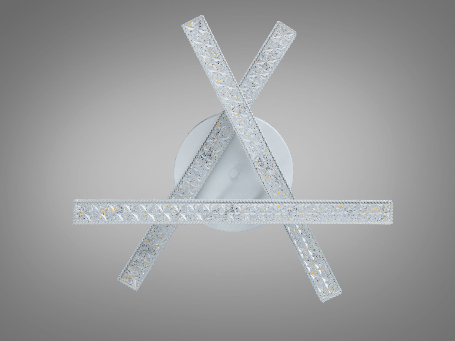 Стельовий світильник з кришталевими вставками на LED панелях. Підходить для елегантного інтер′єру.