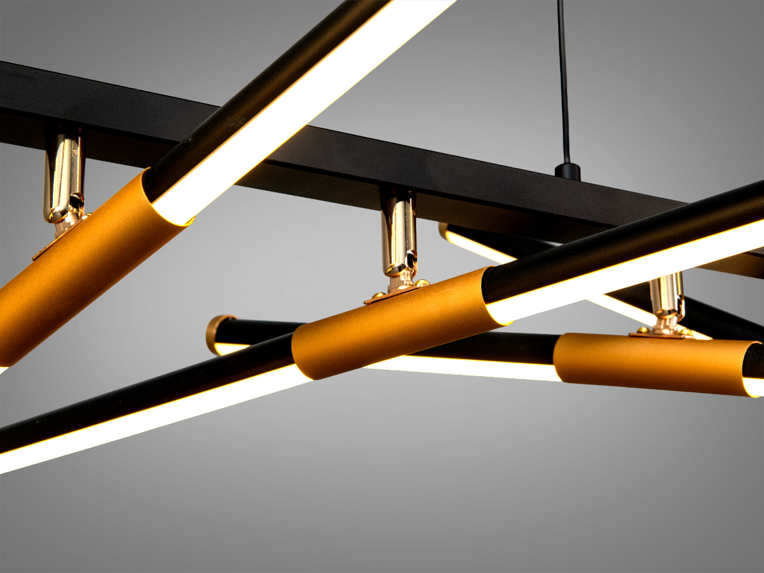 Лінійна LED люстра 78 Вт чорна до 13 м2