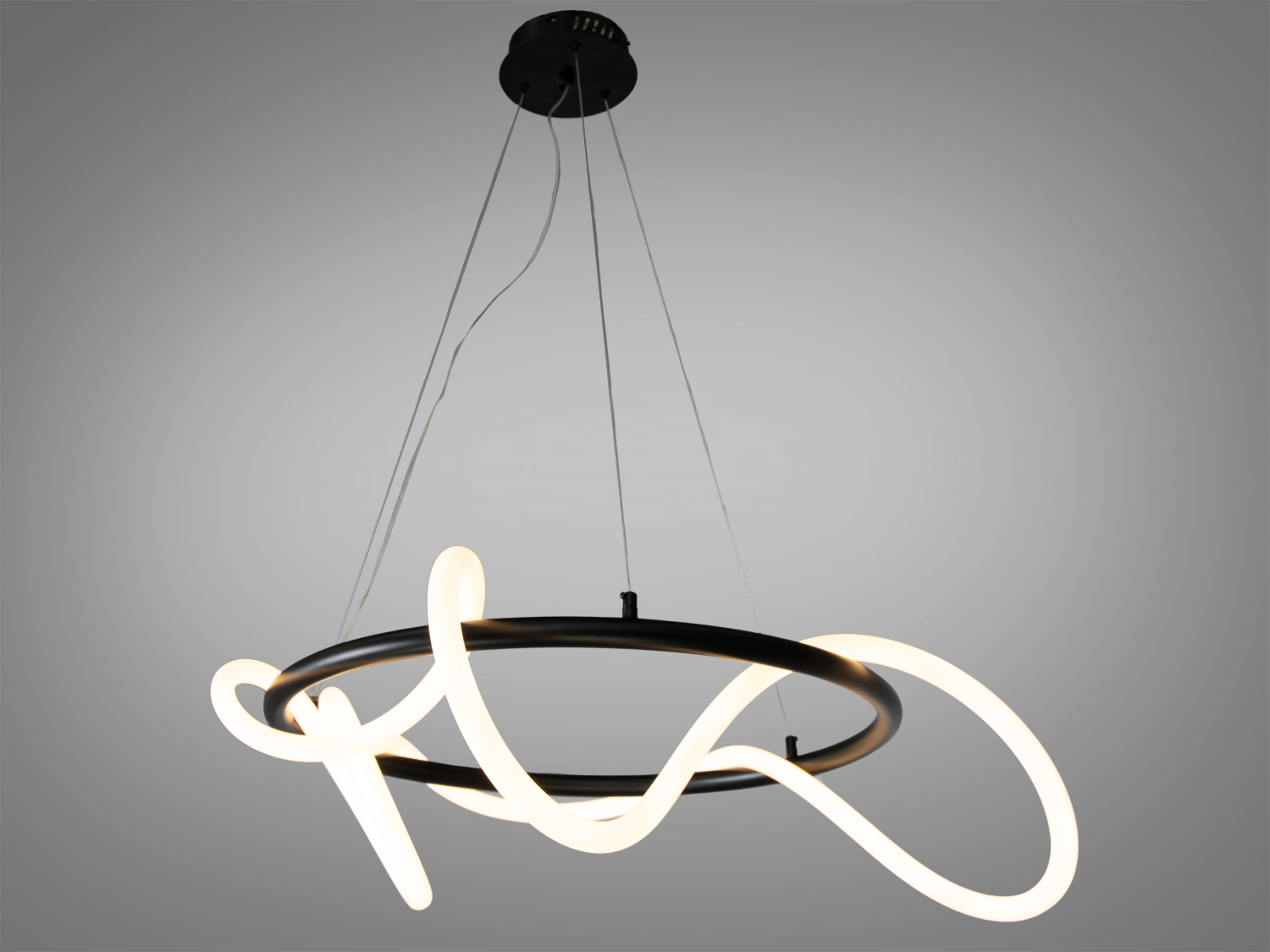 Сучасна LED люстра шланг на кухню-студію з модним оригінальним дизайном із серії 