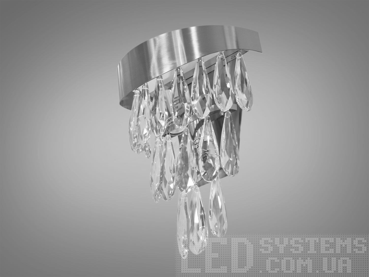 Сучасний настінний світильник на 2 лампи, хром