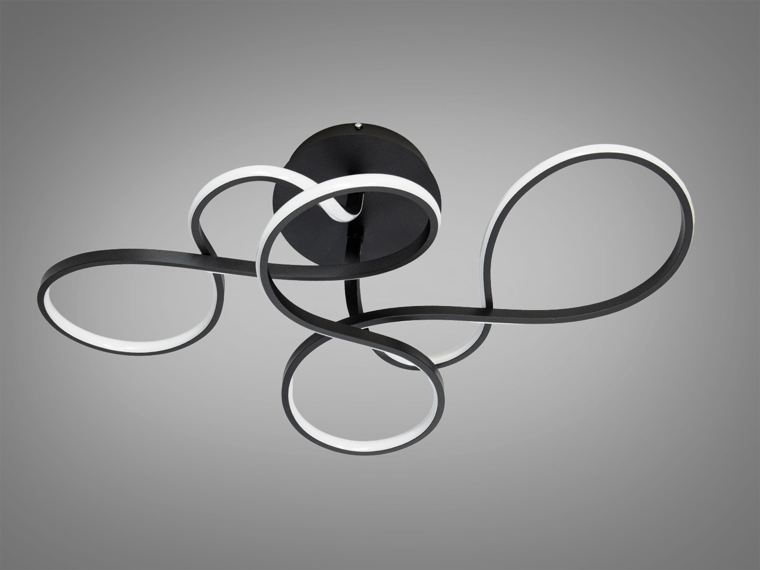 Стельова LED люстра кільця чорна 65W