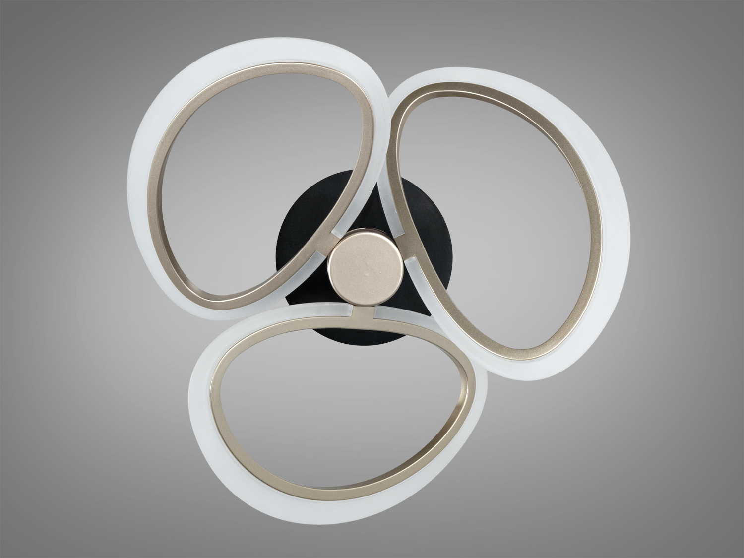 Стельова світлодіодна люстра WG5144-3 шампань три кільця 45W з пультом CCT 3200 6000K