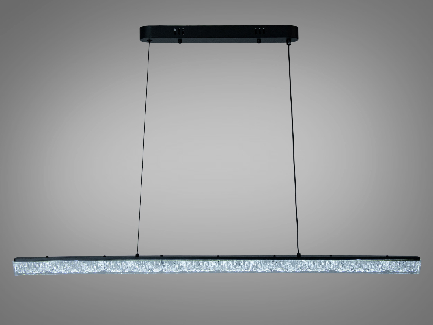 Світлодіодна підвісна люстра Diasha 28 Вт, чорна. Для компактних кімнат до 5 м², з прозорим акриловим розсіювачем, без пульта.