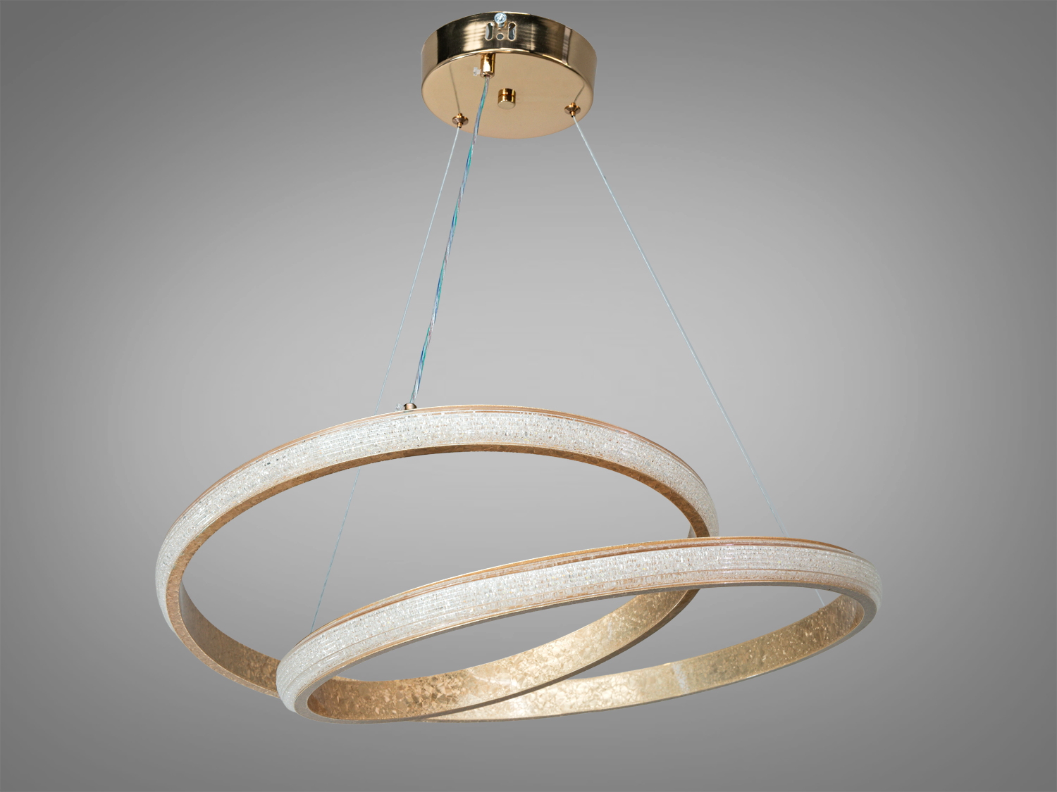 Підвісна лампа з подвійними кільцями, світлодіодне світло, металевий каркас, акриловий розсіювач, ідеальна для сучасного інтер′єру.