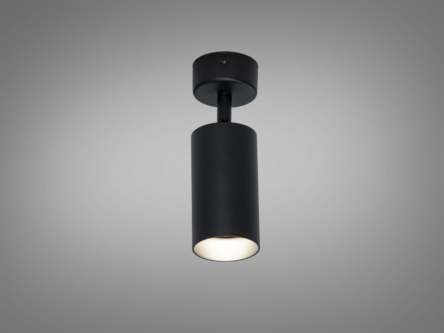 Чорний циліндричний накладний світильник тубус під GU10 для спрямованого і акцентного освітлення. Підходить для житлових і комерційних просторів.