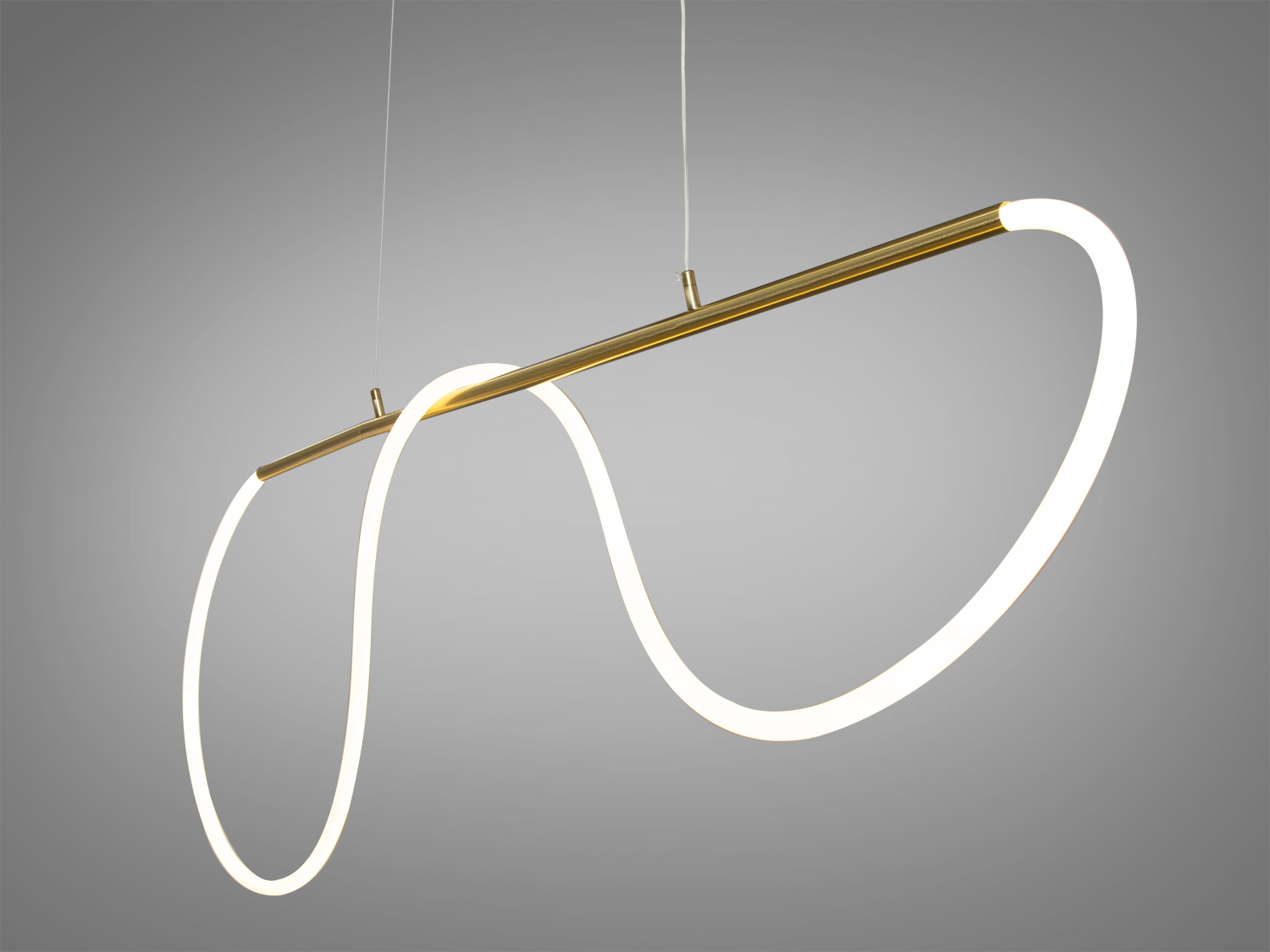 Лаконічна LED люстра шланг в кухню-студію, колір бронза, 22W