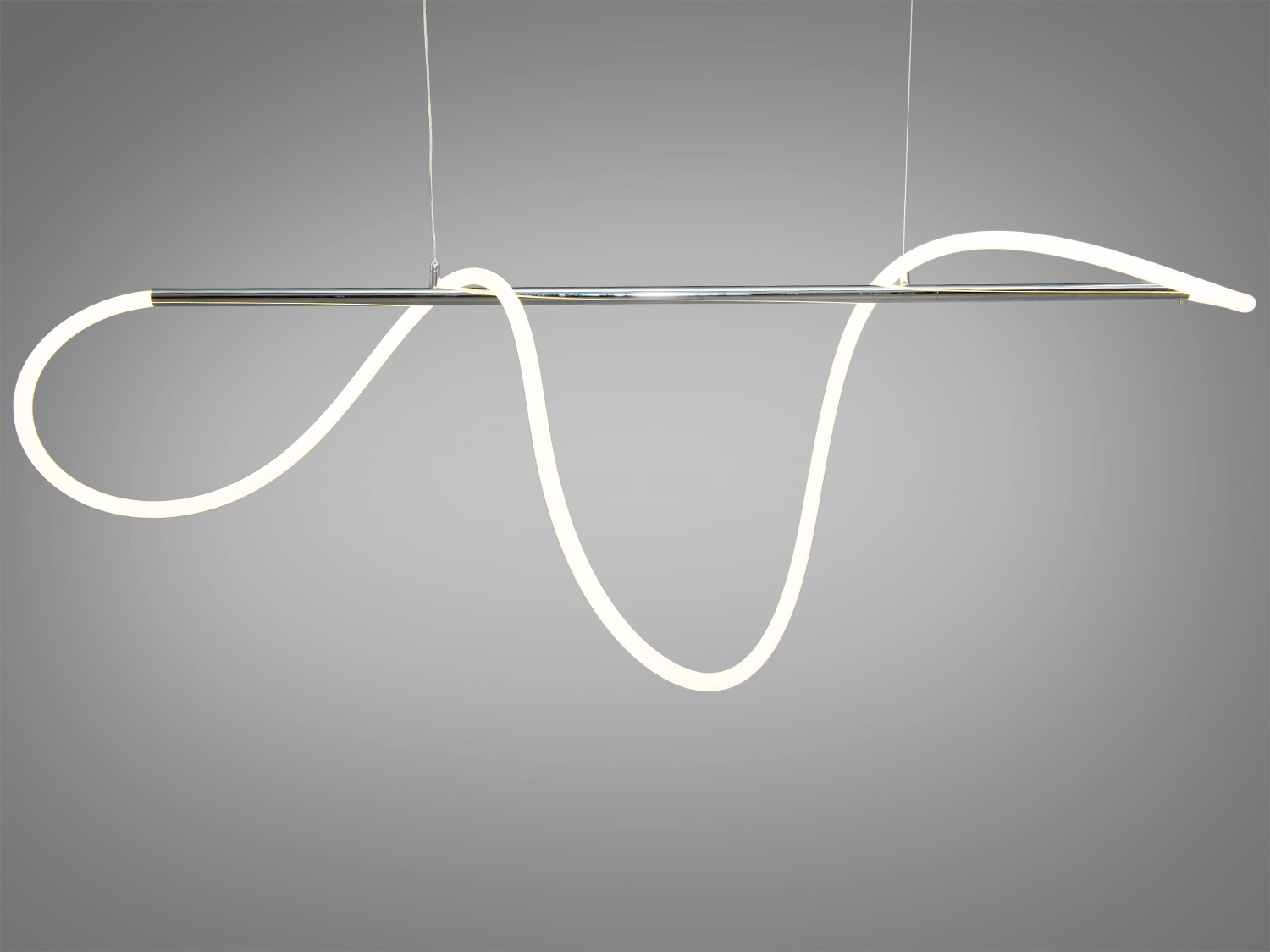 Сучасна LED люстра на кухню, колір хром, 22W на 4м2